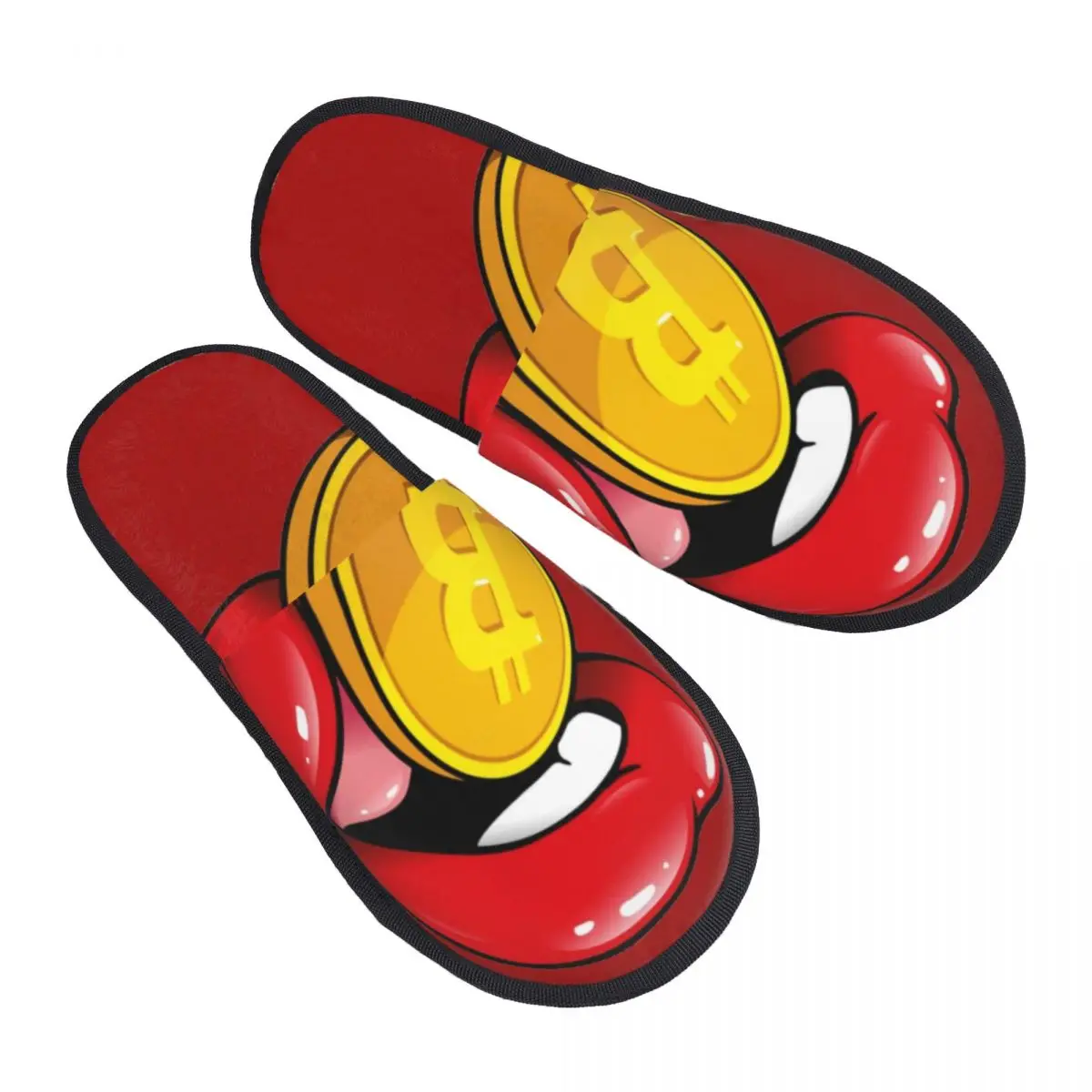 Traagschuim Slippers Vrouwen Zacht Warm Btc Cryptocurrency House Slippers