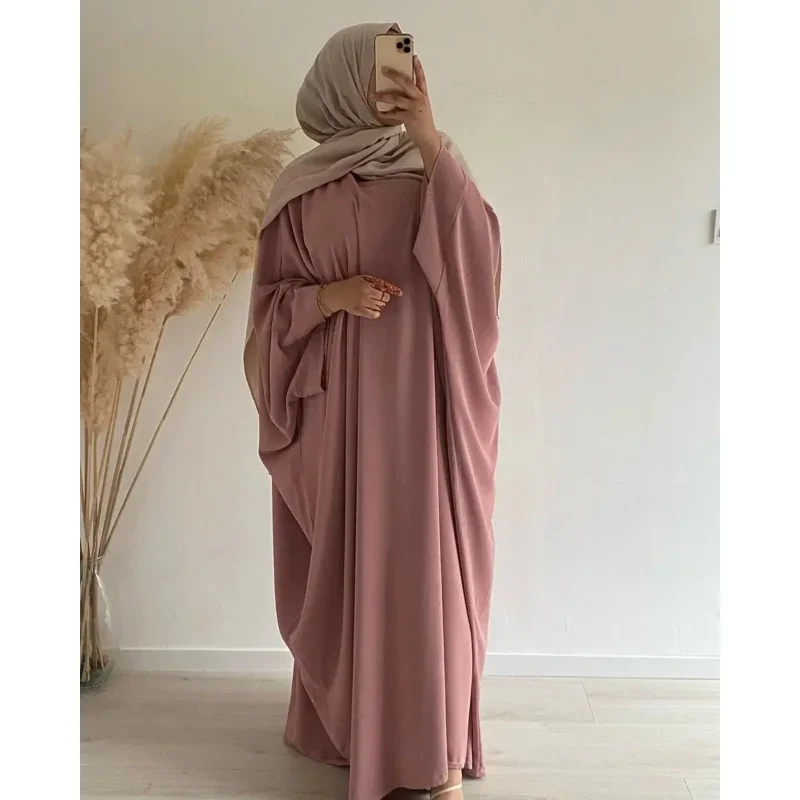 Ramadan Abaya Voor Vrouwen Batwing Een Stuk Gebed Hijab Jurk Moslim Vrouw Kimono Kaftan Gewaad Lange Khimar Islam Kleding