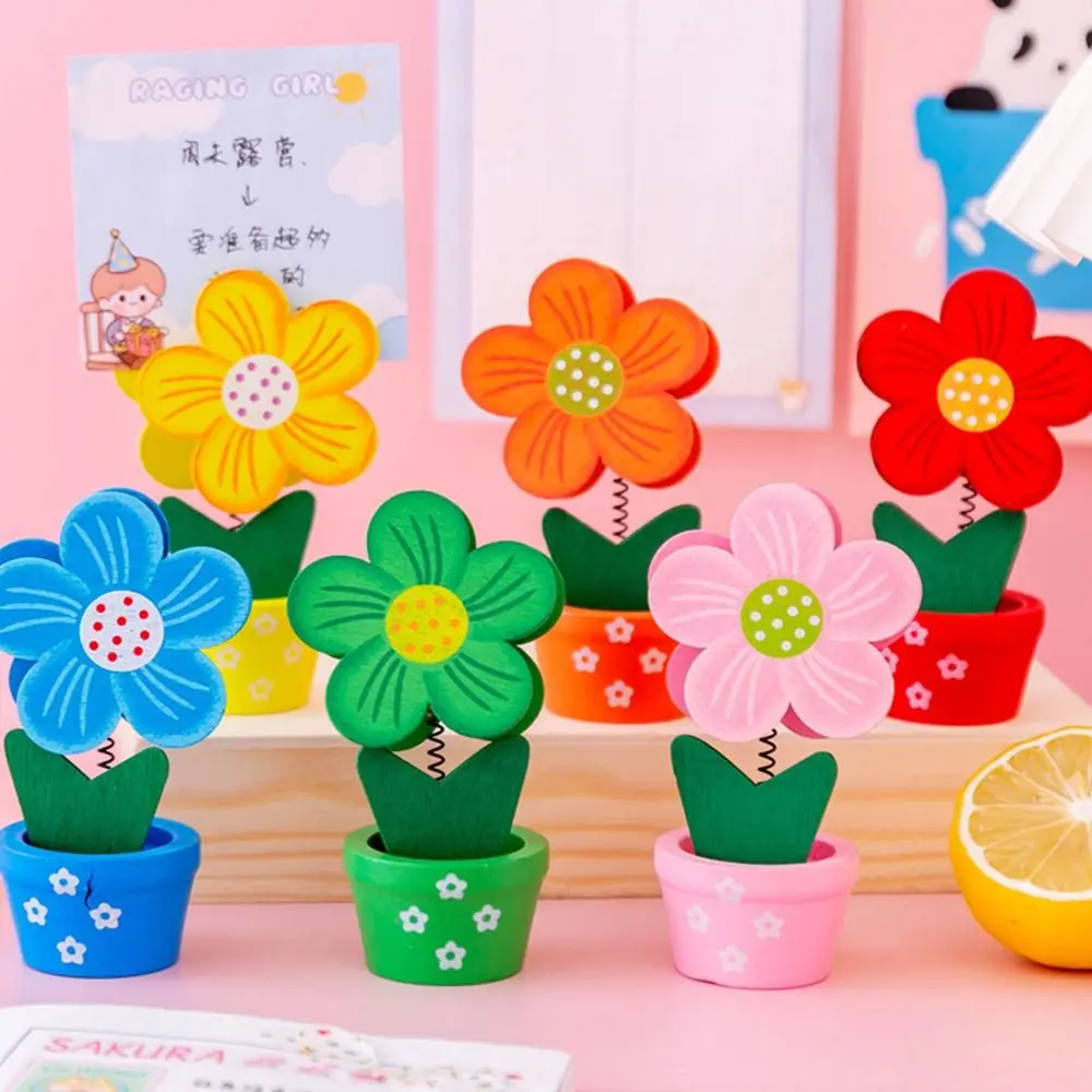 Supplies Desk Ornaments Photo Stander Desktop Crafts Desk Memo Holder Photo Card Holder Flower Note Holder Potted Photo Folder