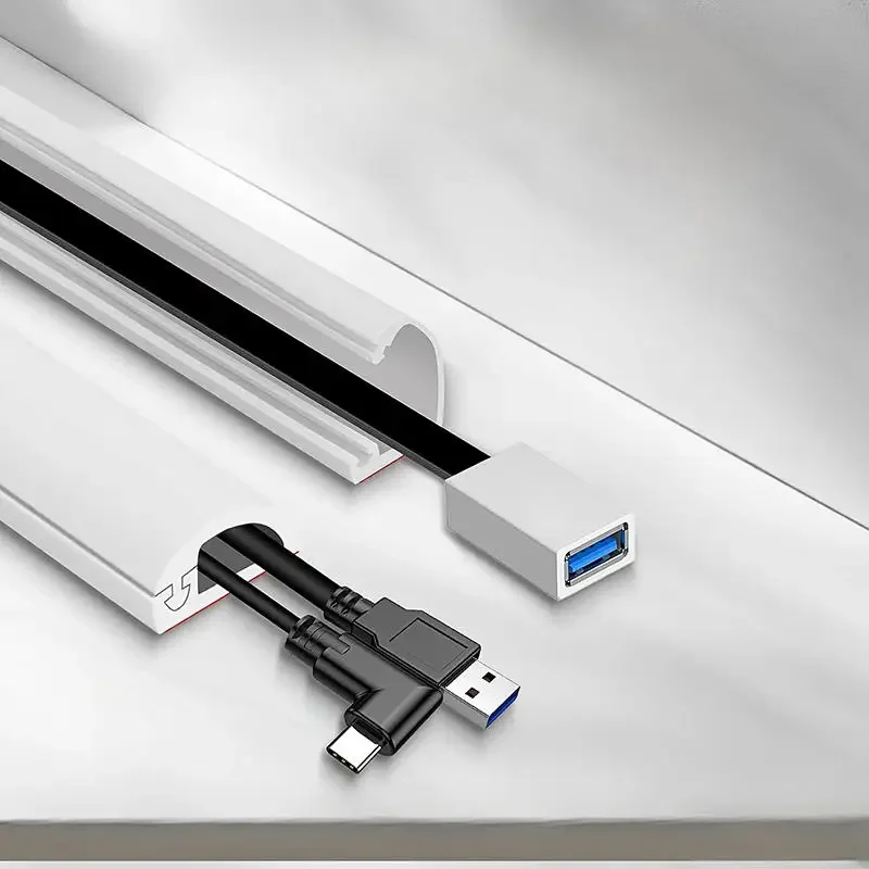 2 متر/3 متر قوس المضادة للبثق غطاء الحبل الأرضي ذاتية اللصق تمديد الطاقة الأسلاك القناة كابل حامي منظم الأسلاك المنزلية #3