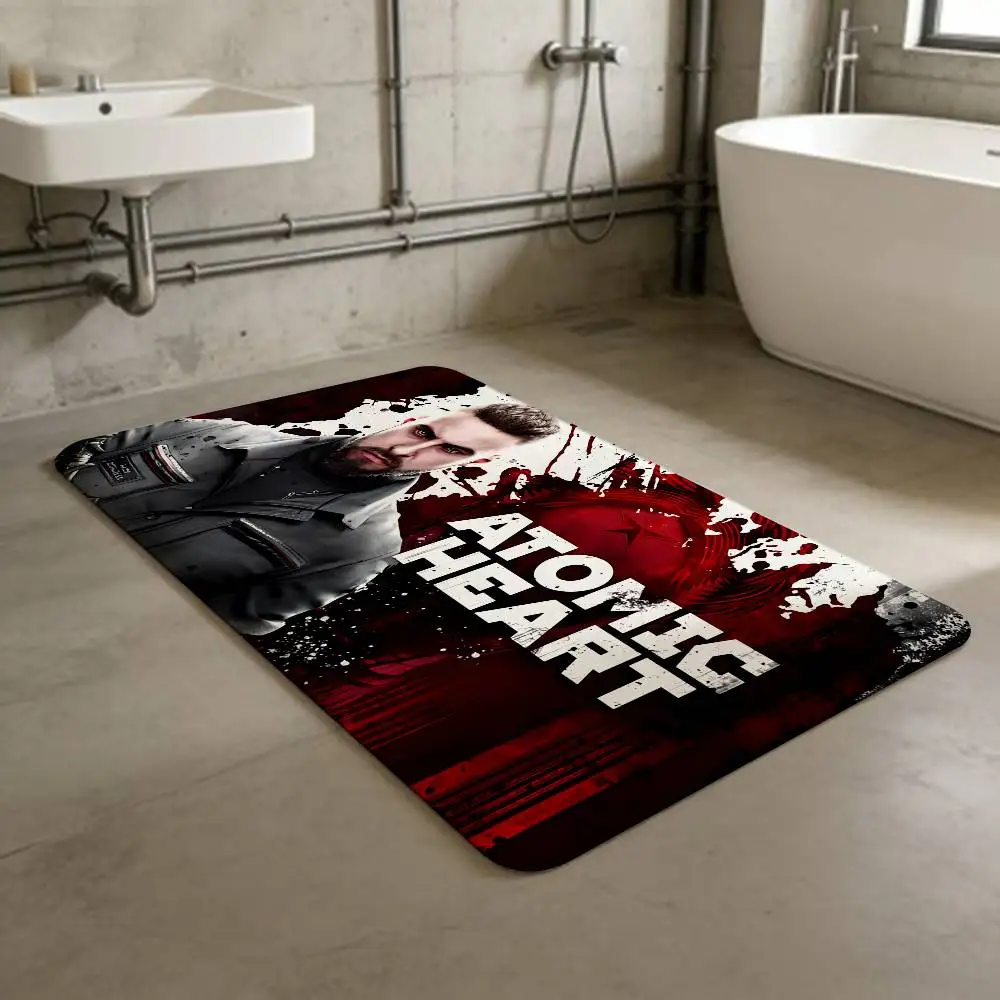A-Atomic H-Heart Movie Bathroom Mat Kids Room Bedroom Decoration Balcony Anti-Slip Doormat Living Room Welcome Rug