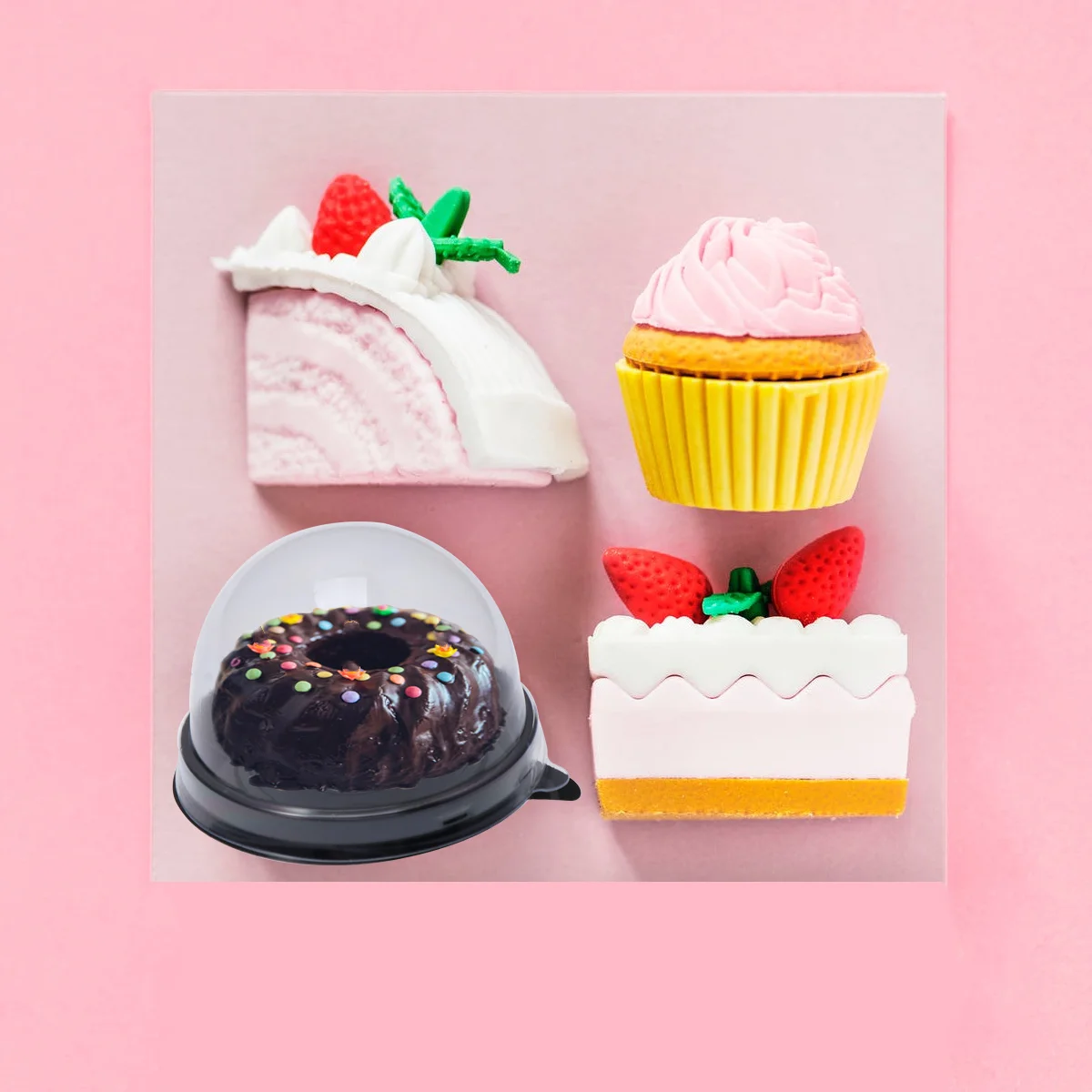 

50Pcs Cake Boxes Round Moon Cake Tray Plastic Food Grade Durable Gift Packaging Boxes for Wedding Birthday Baby Shower