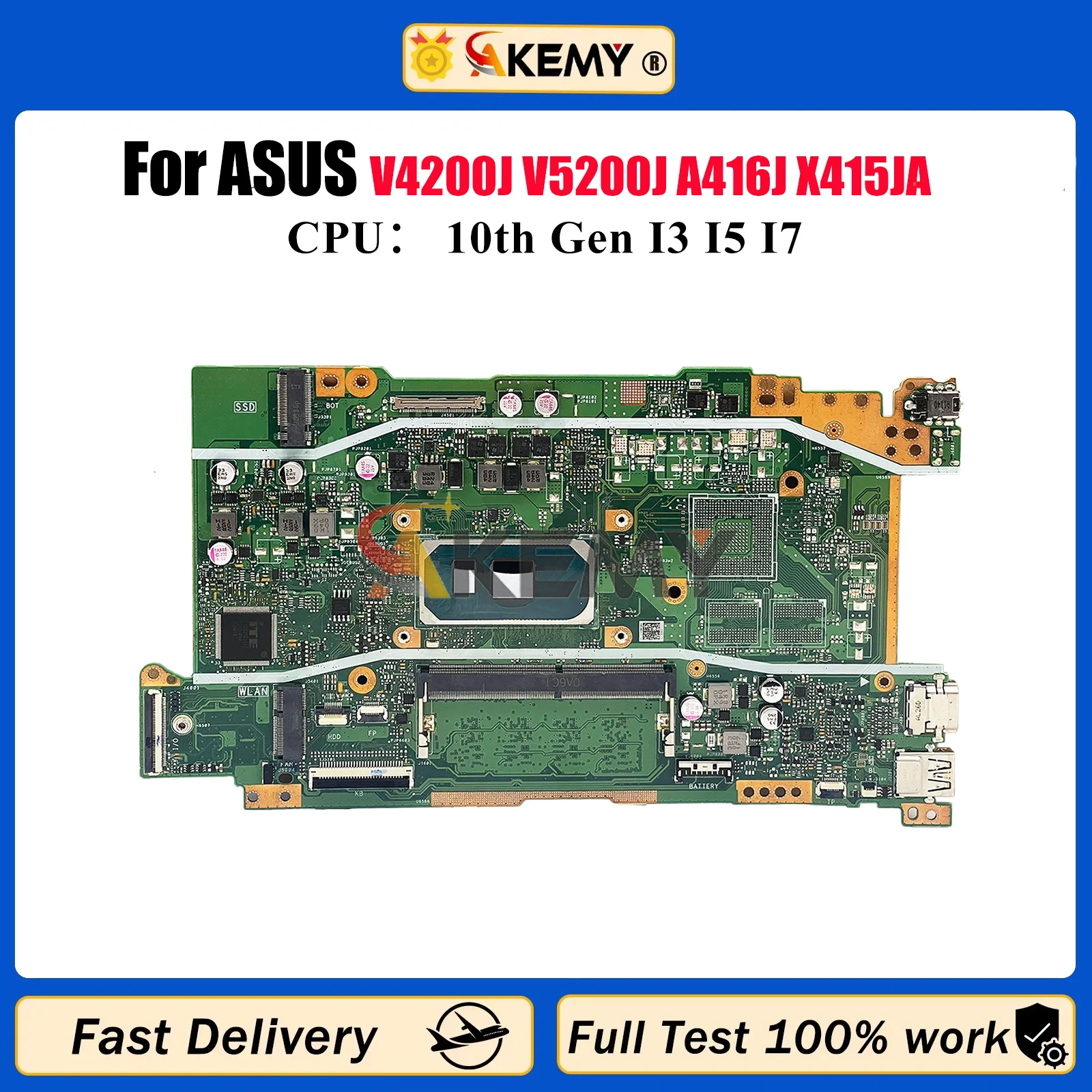 

X415JA Laptop Motherboard For ASUS VivoBook X415J V4200J V5200J A416J X415JA X415JP X415JF X415JAB Mainboard With I3 I5 I7 CPU
