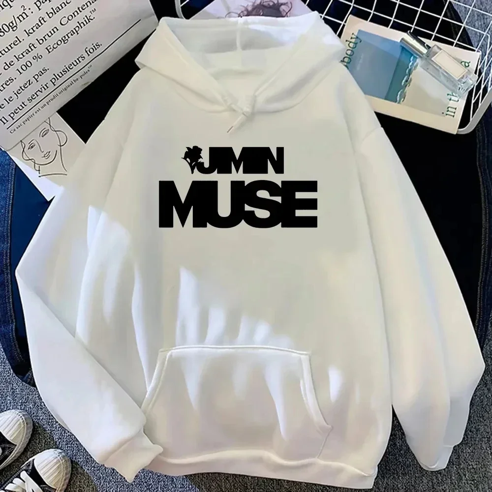 سترة بغطاء للرأس من Jimin Muse Fashion Harajuku ملابس الشارع الجمالية غير رسمية للجنسين بلوفرات كلاسيكية