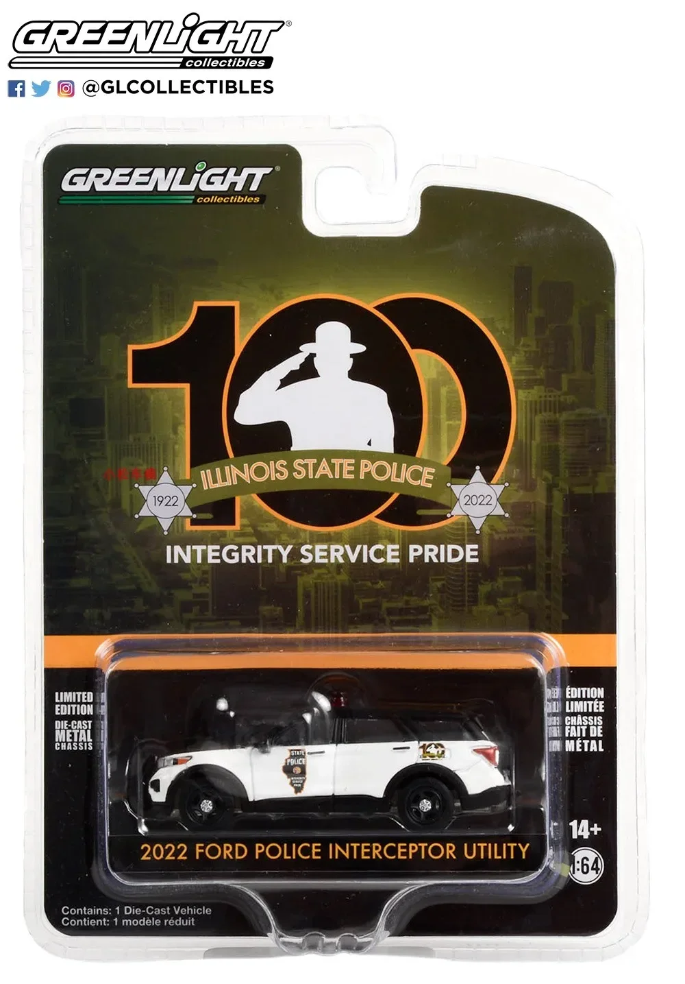 Greenlight 1:64 2022 Ford Polizia INTERCEPTOR UTILITY Alta Simulazione Pressofuso In Lega di Metallo Modello di Auto Giocattoli Per La Collezione Regalo