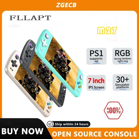 FLLAPT M27 7.0인치 휴대용 비디오 게임 콘솔 IPS 화면 64GB 128GB 256GB 성인 어린이 선물 가정용 게임 플레이어 20000개 이상 게임 탑재 ﻿
