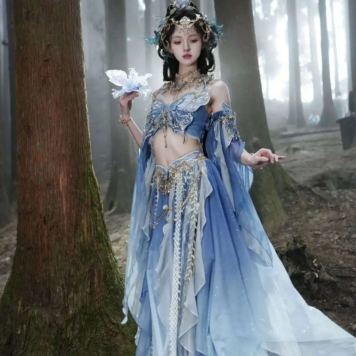 

Yujintang Exotic Flying Series Western Region Princess Chest-High Gradient Embroidered Hanfu Butterfly Heavy Craft