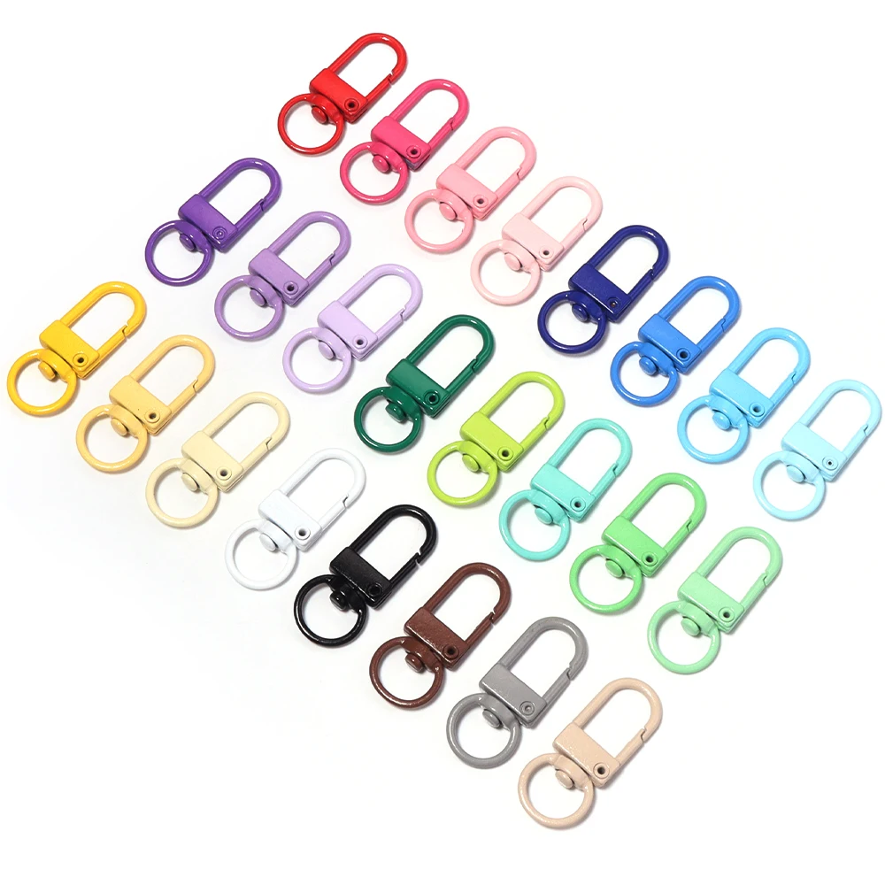 10 Stück/Set Bunte Karabinerhaken aus Legierung, Drehbare Schlüsselanhänger-Haken für DIY-Handtaschen, Gürtel, Hundegurte, Schlüsselanhänger-Zubehör – Detail 7