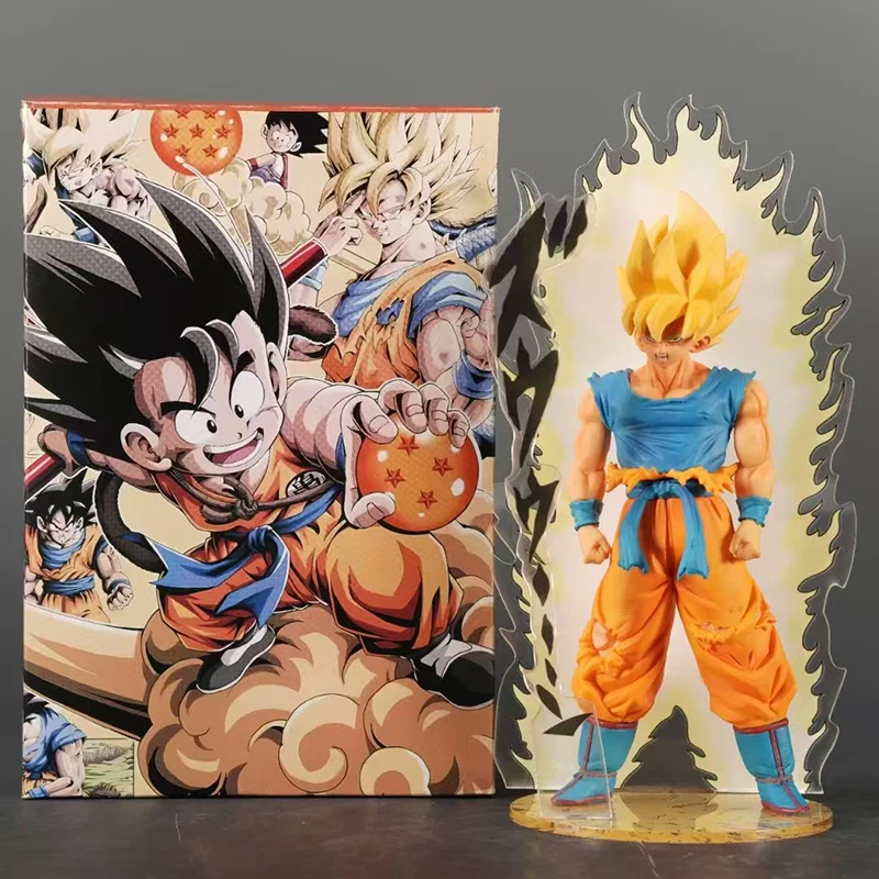 

Супер Сайян Dragon Ball Аэрация Специальный эффект Гоку Фигурка Вторичная статуя Gk Настольная коллекция Модель Подарок