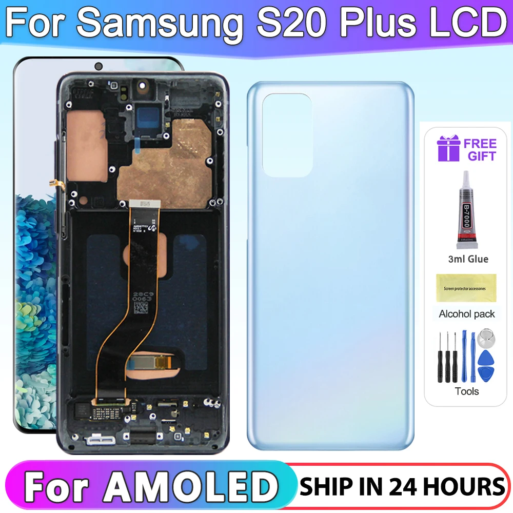 

6,7-дюймовый ЖК-дисплей AMOLED S20 Plus для Samsung Galaxy S20 + G985 G985F/DS G985A G985U G986B/DS ЖК-дисплей с дигитайзером сенсорного экрана