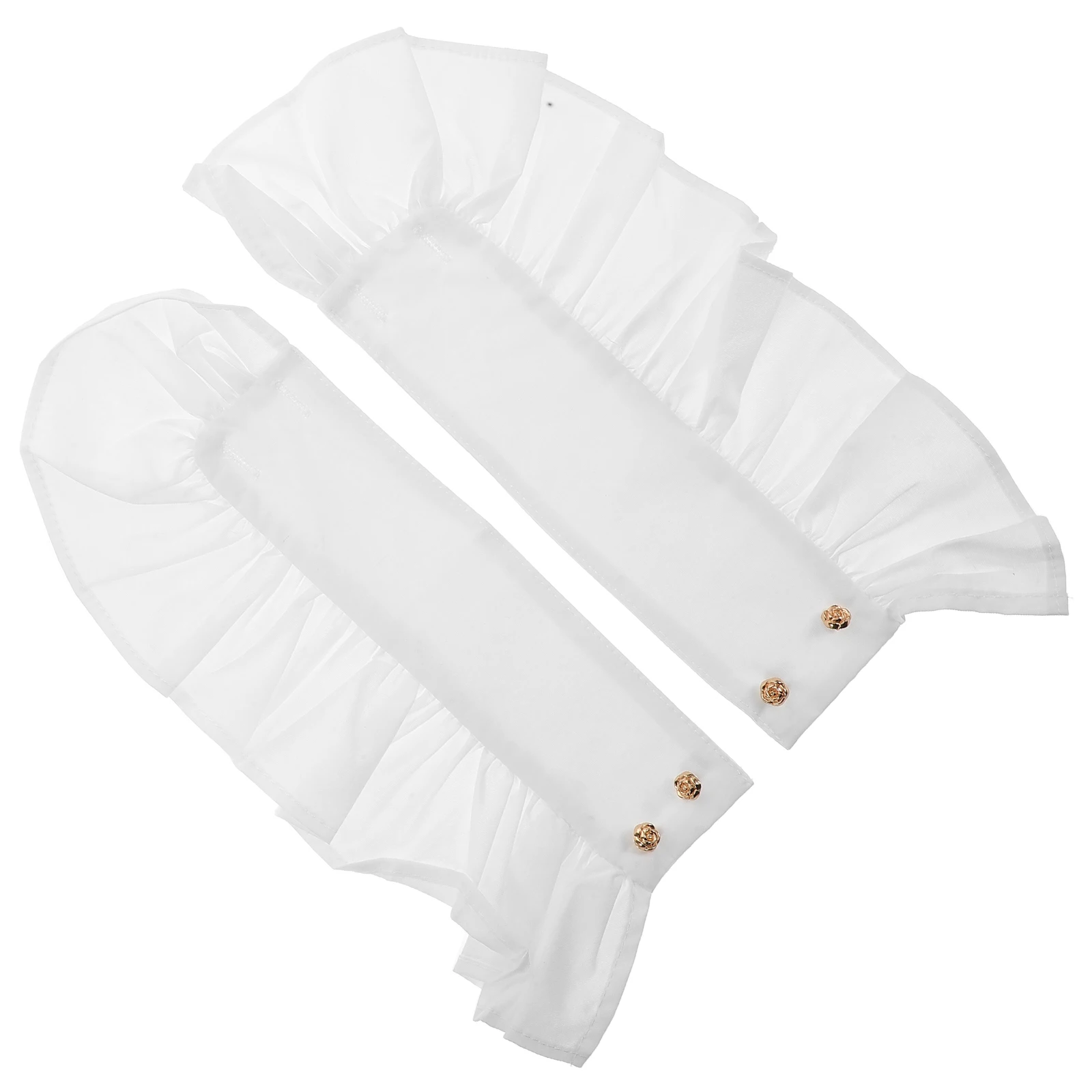 

1Pair Fake Wrist Cuffs Lace Detachable Sleeve Cuffs Ruffle Elegant Wedding Dress Accessories Women Teens