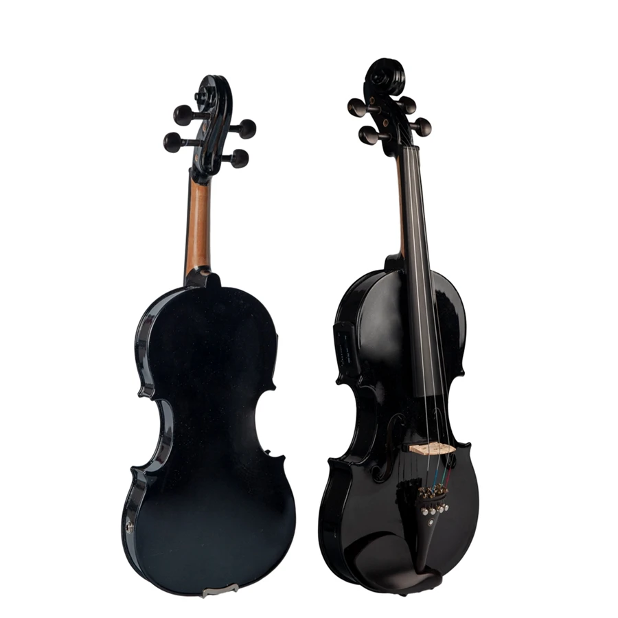 A89E-4/4 Volle Größe Violine Violine Sound Und Elektrische Violine Massivholz Körper Ebenholz Zubehör Hohe Qualität Schwarz Elektrische Violine