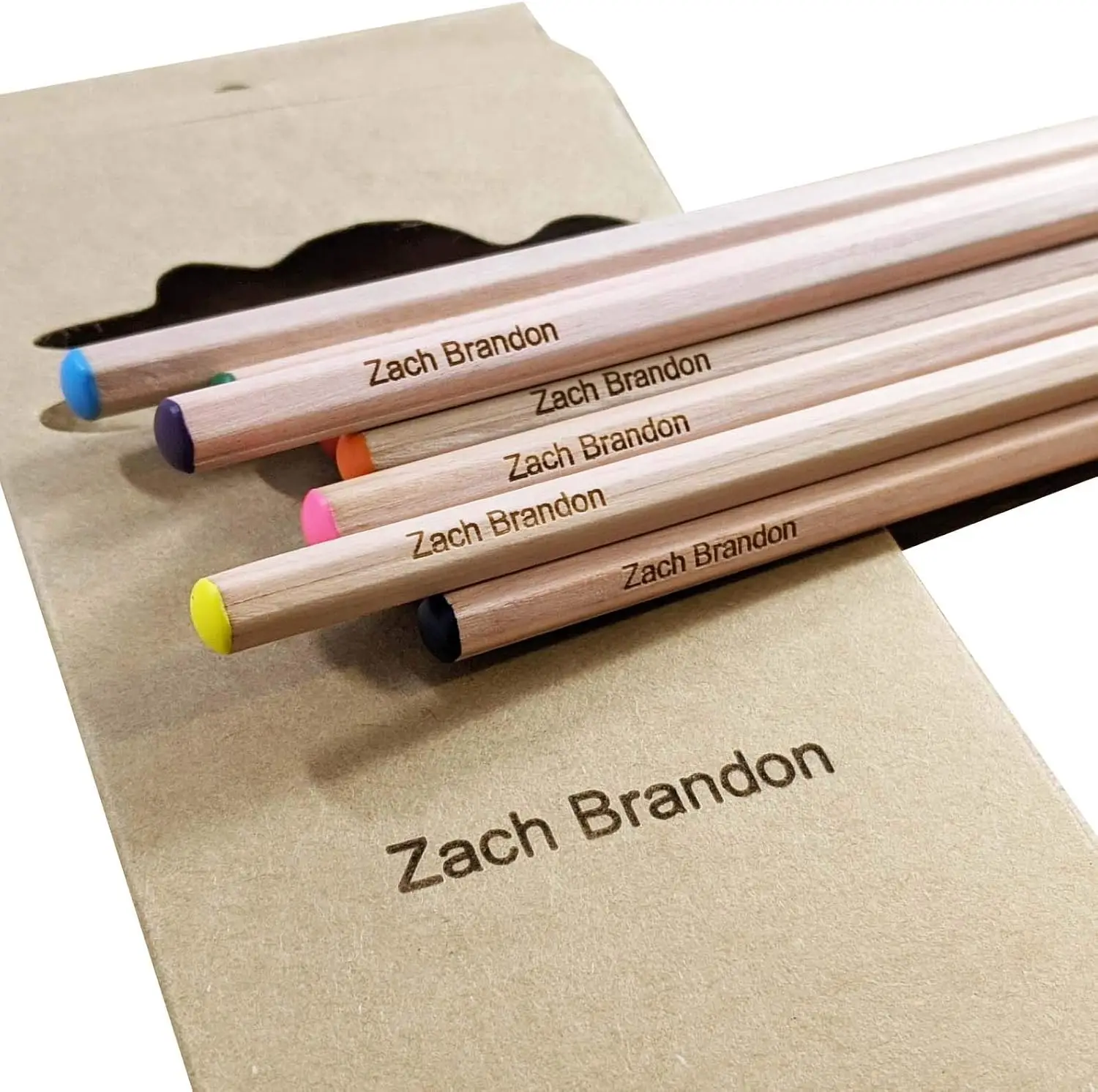 

Personalized Wooden Coloring Pencils - Pack of 12 in Named Box, Ideal for School or Gift