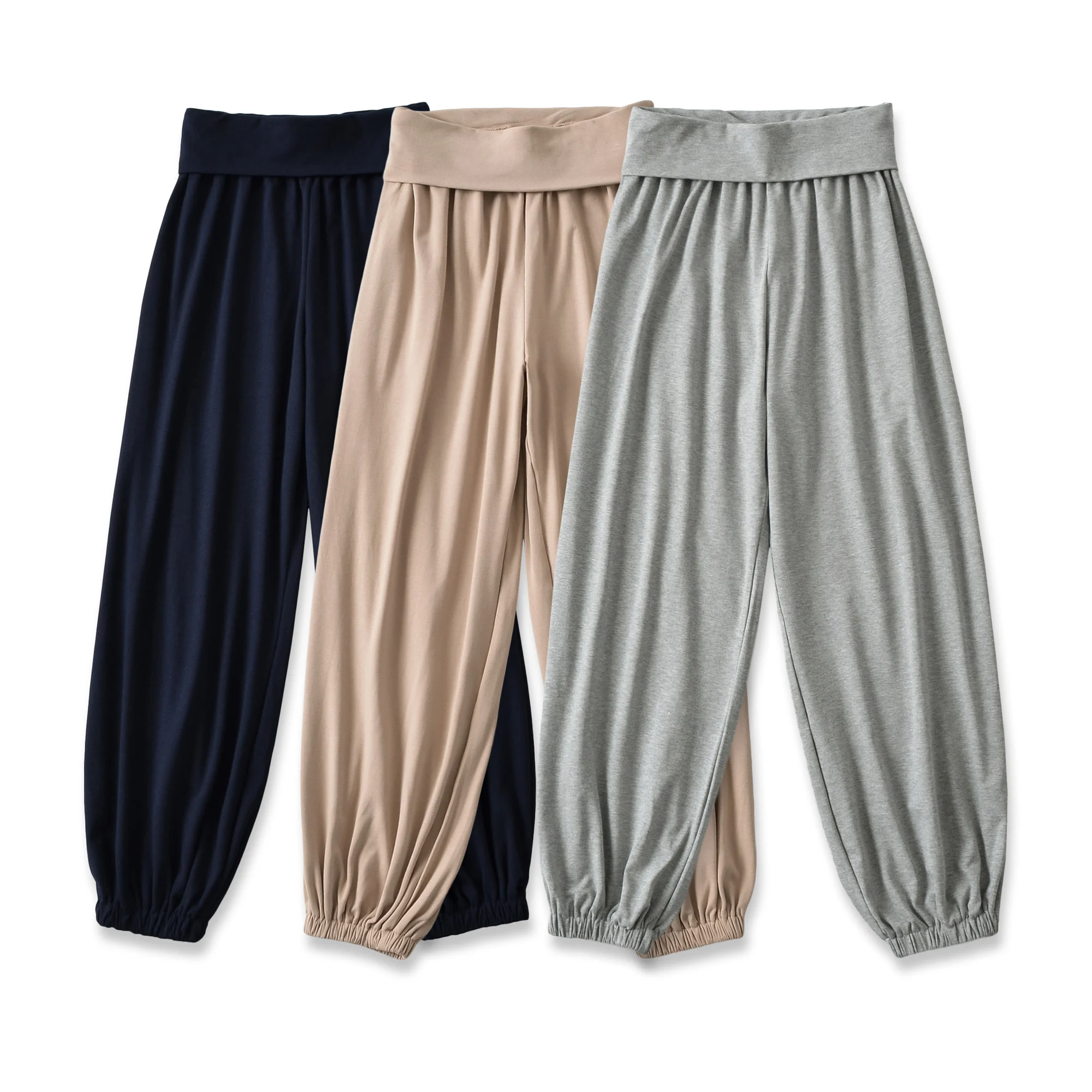 3pcs 1 Set Autumn Contrast color Halter Camis Lacing Up Bow Front Bat Sleeve Cardigan Tee Elastic Waist Sweats Pants Suits - view 6