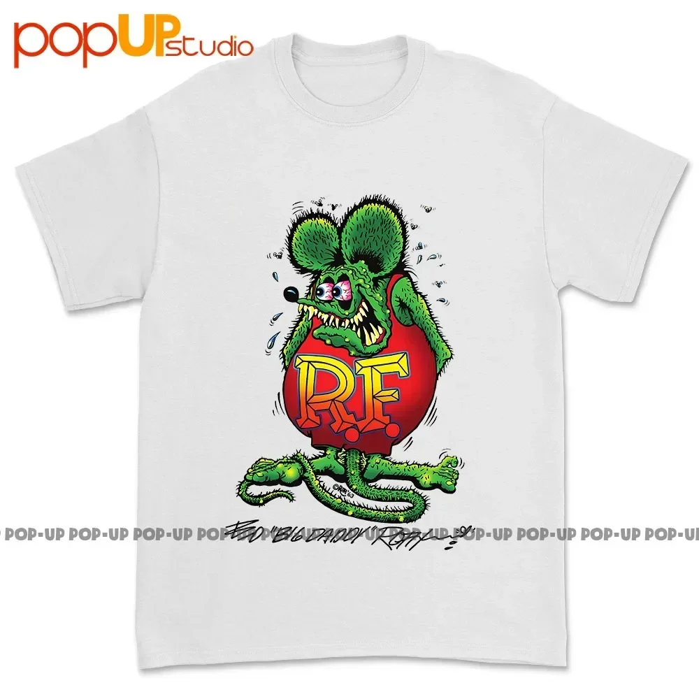 

Men's Ed Big Daddy Roth Roth Rat Fink Classic Logo White Cotton T-Shirt