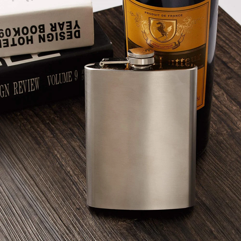 1-12 oz Stainless Steel Portable Hip Flask Flagon Wine Whiskey Pot Cover Bottle Funnel Travel Camping Drinkware Wine Cup