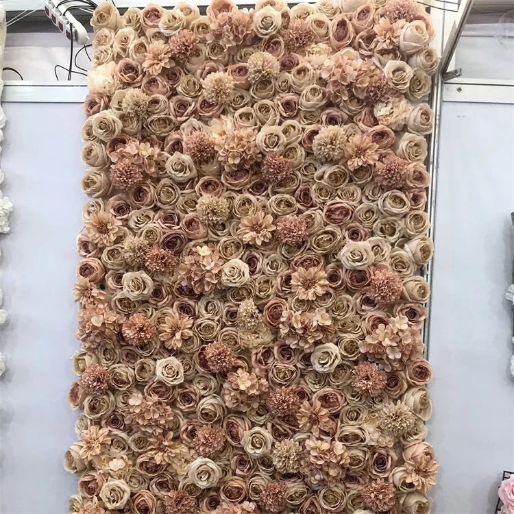 8*8 Ft RG-472 Bloemen Muur Bruiloft Decor Achtergrond Wit Roll Up Gordijn Voor Evenement Decoratie