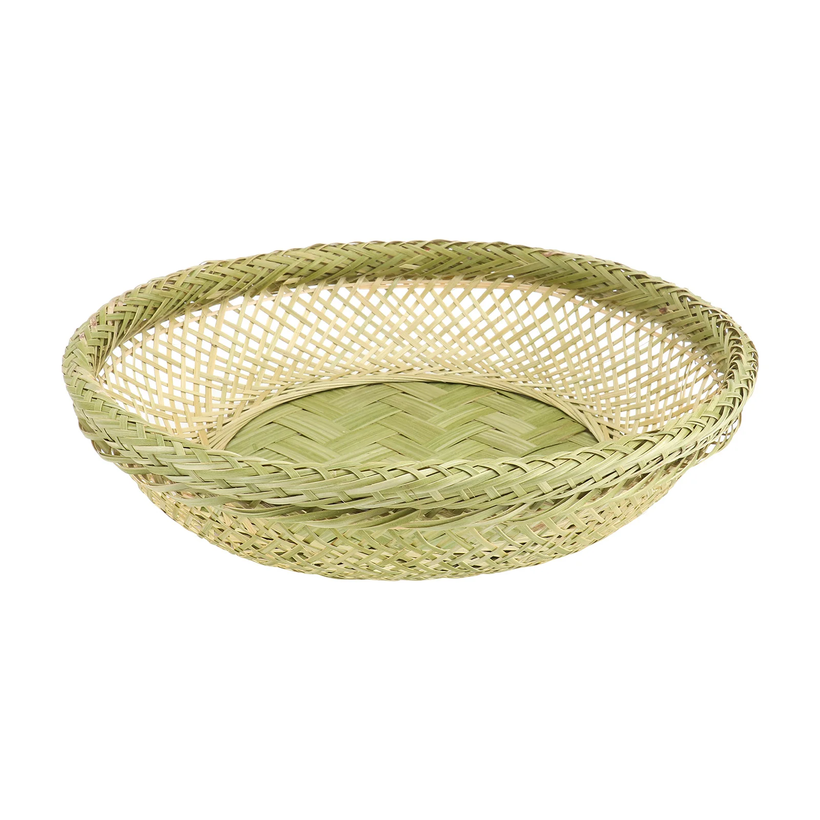 

1Pcs Bamboo Woven Basket Round Handmade Storage Basket for Bread Fruit Vegetables Portable Household Decorative Picnic