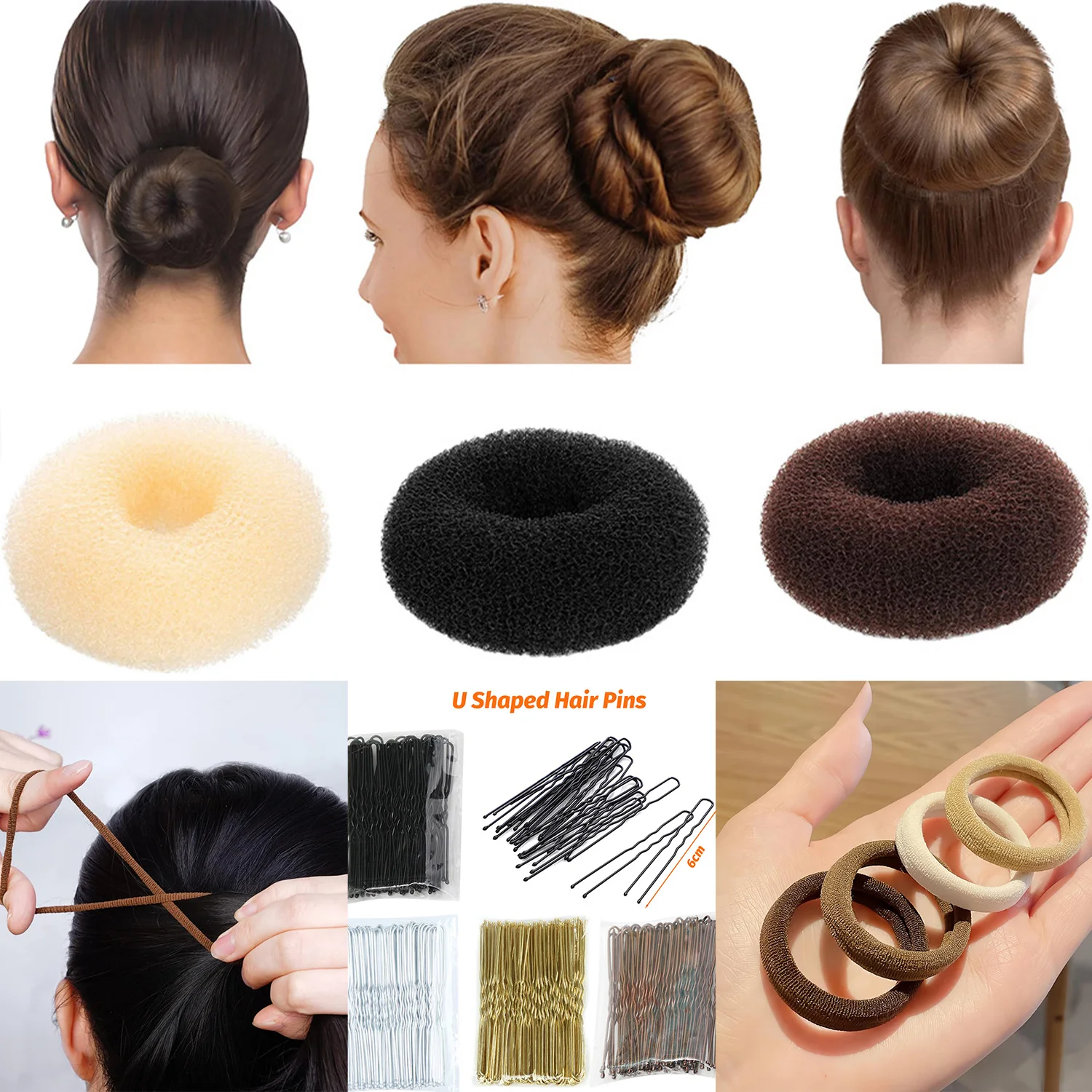 Hair Bun Donut Magic Foam Products Hairstyle Lazy Hair Accessories For Girls Women Lady Easy Big Ring Hair Styling Tools