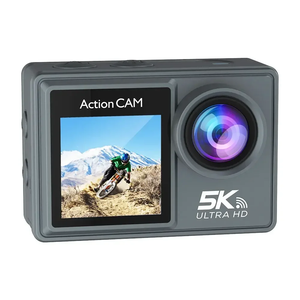 

-Cutting-Edge 5K Action Sports Camera With Dual Color Touchscreens, Remote Control, And WIFI Connectivity