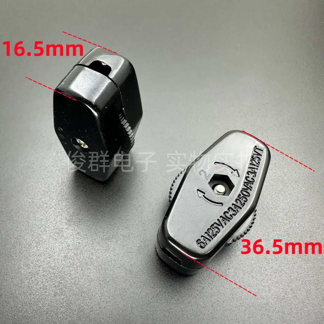 10pcs/online gear switch rotary online switch 3A250VAC black desk lamp adjustment light switch
