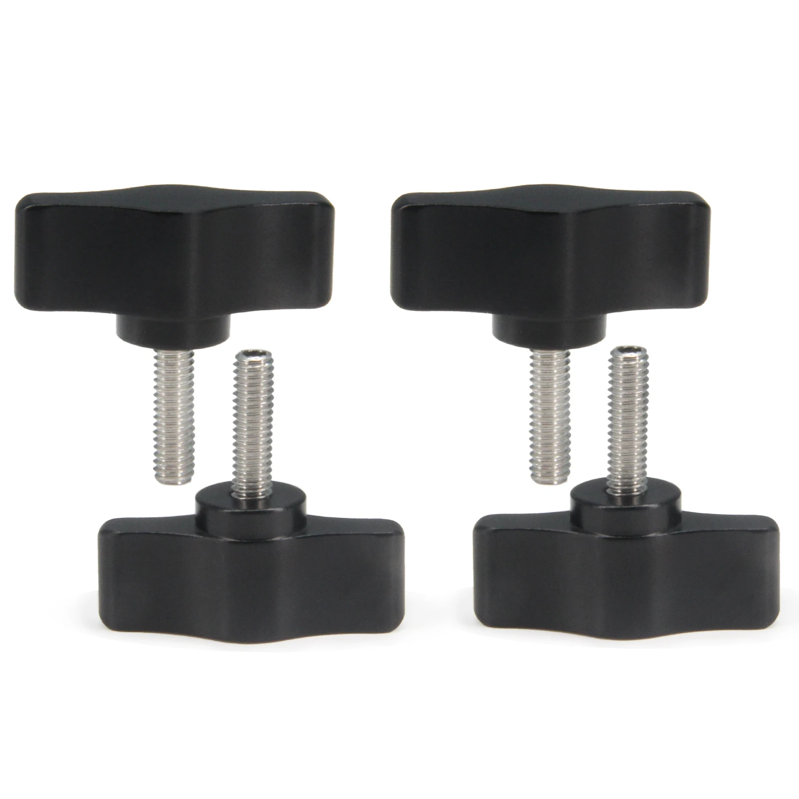 4pcs M4x13mm/18mm Thumb Screws Stainless Steel with Black Aluminum Knob Standard Thread Thumbscrew-Length: 13mm/18mm (Size: M4 )