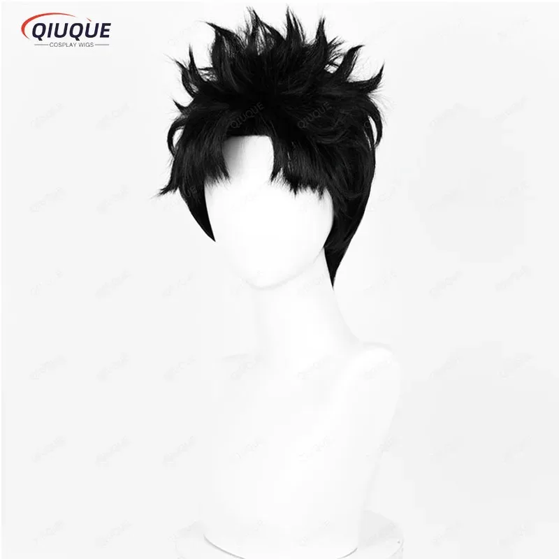 

asdh8@Ken Takakura Cosplay Wig Anime Dandadan Okarun Wig 30cm Short Black Curly Heat Resistant Synthetic Hair Wigs + Wig CapCOSd