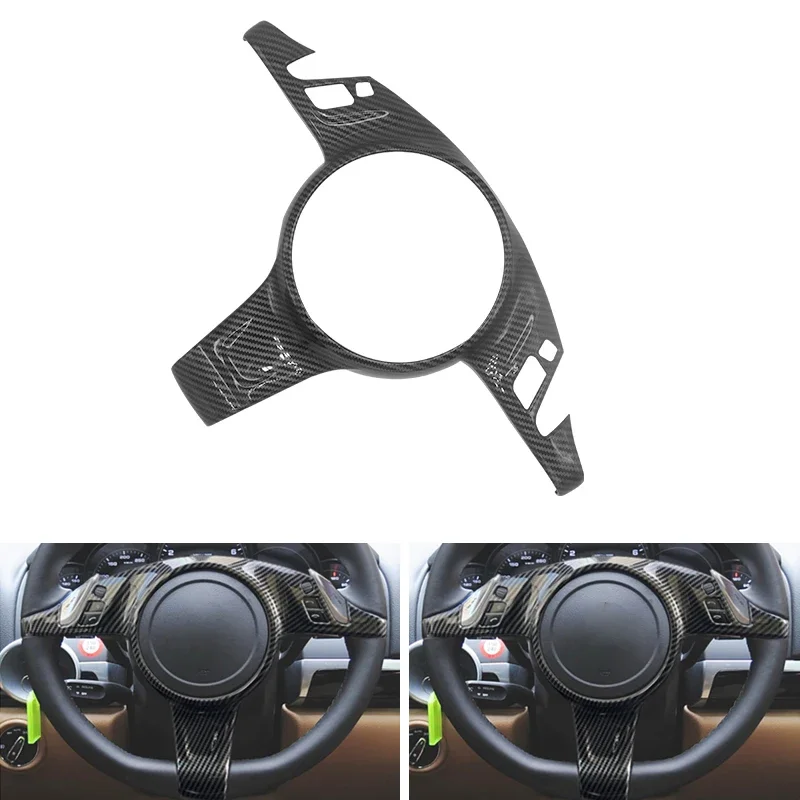 

Car-styling ABS Carbon Fiber Texture Interior Steering Wheel Panel Frame Cover Trim For Porsche Cayenne 2011 2012 2013 - 2017