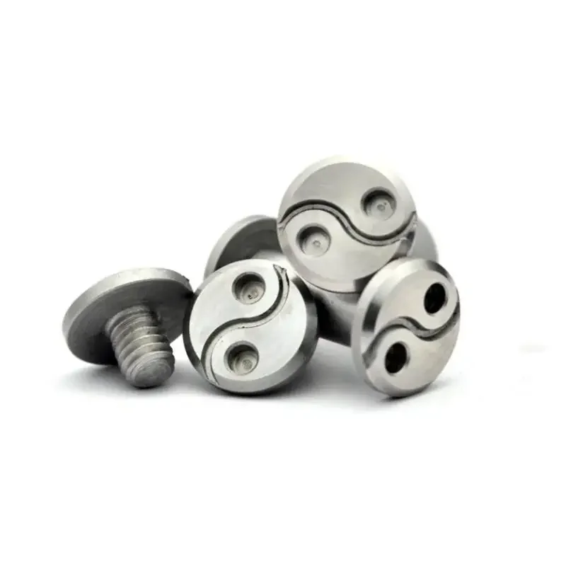 2 Sets Stainless Steel Straight Blade Handle Screw Parts for Folding Knife Spindle Locking Tightening
