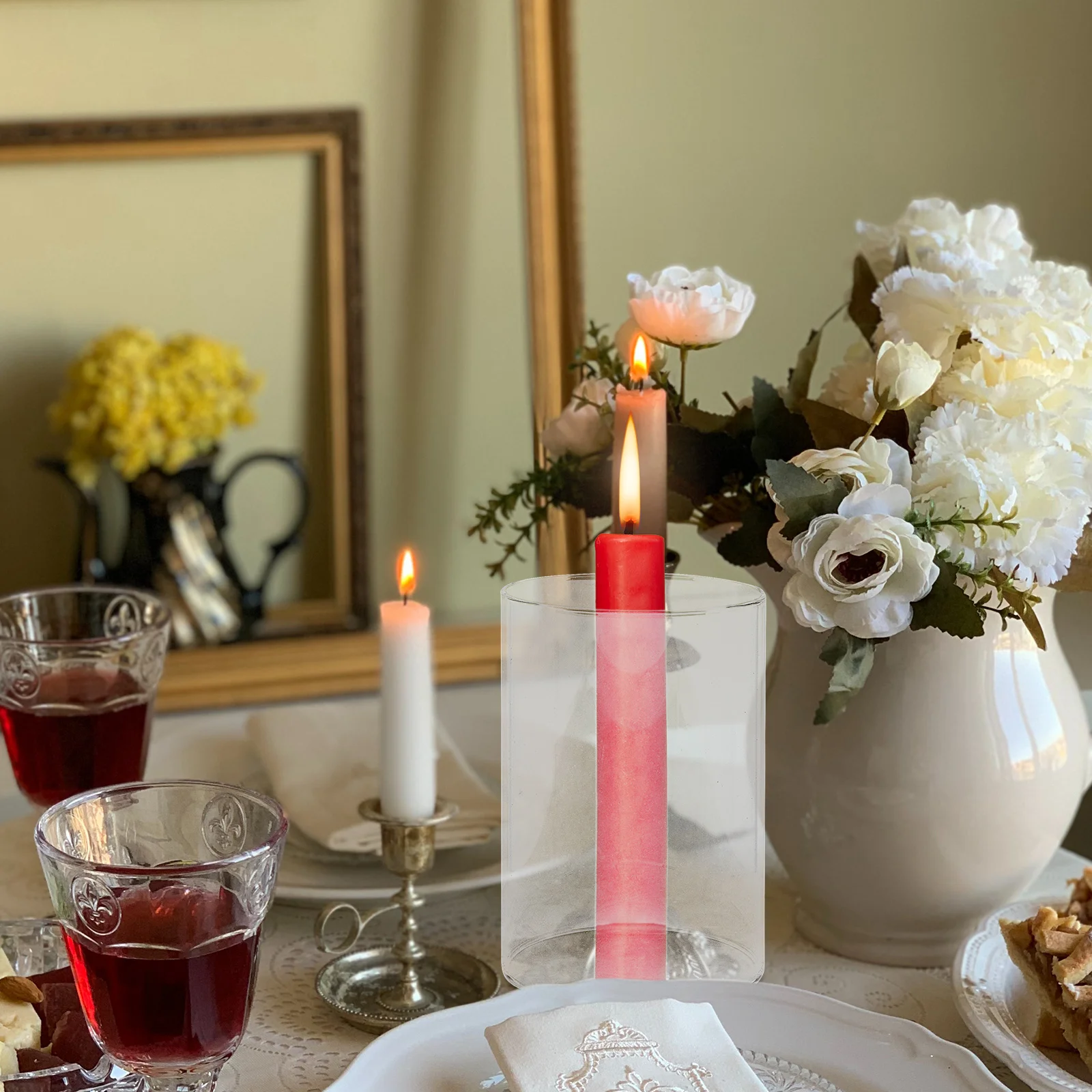 

Simple Style Glass LED Shade Romantic Wedding Decorative Container for Home Decor Party Lighting