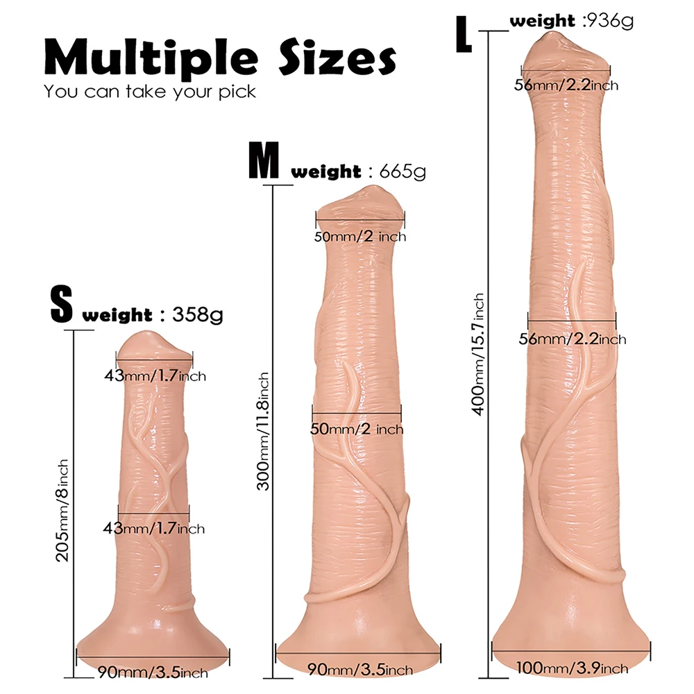 Oversized Horse Dildo Anal Plug Soft Penis Anal Dilator with Suction Cup Phallus Butt Plug Stimulate Vagina Anus Dick Sex Toys