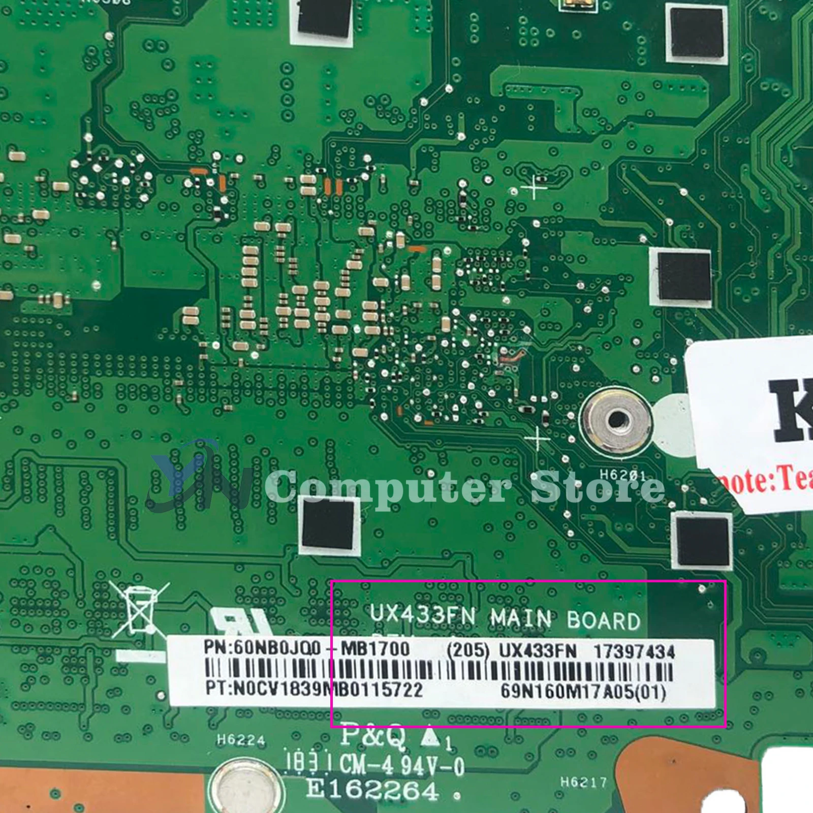 Imagem -06 - Placa-mãe Portátil para Asus Zenbook 13 Ux433fn Ux433fa Ux433 i3 i5 i7 8g 16g Ram Mx150 Uma 100 Test ok