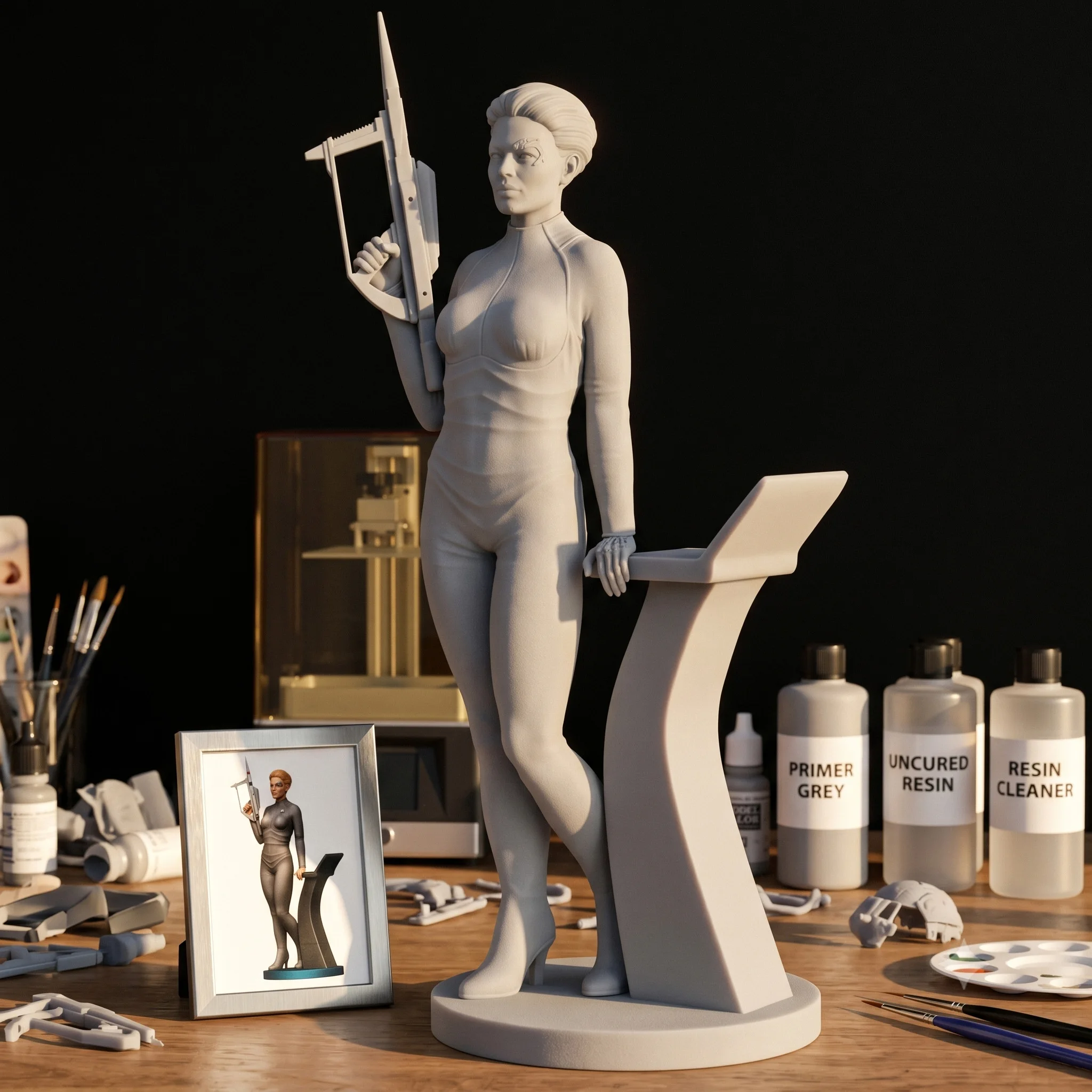 1/24 1/18 1/12 Seven of Nine Figure Unpainted Unassembled 3D Printing Model Garage Kits (Requires Painting and Assembly)
