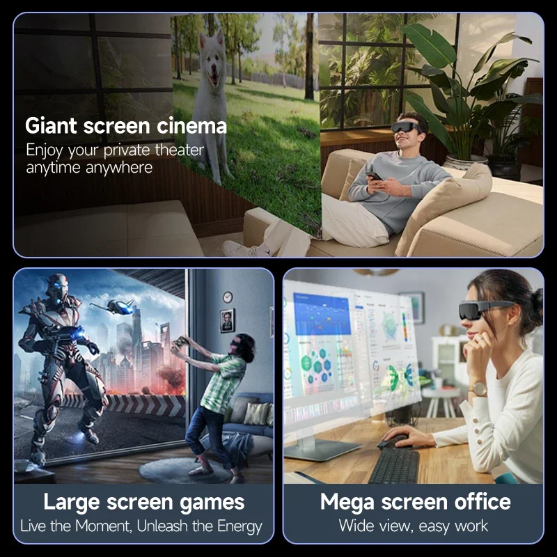 ENMESI V50 1080P HMD OLED نظارات AR عالية السطوع مع الديوبتر 400 بوصة HD شاشة عملاقة سينما خاصة