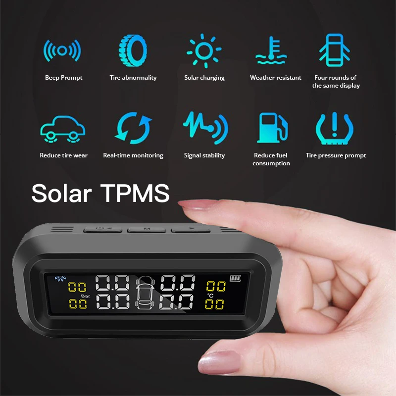 Wireless TPMS High-Precision Monitoring of Car Tire Pressure and Temperature Built-in External Car Safety Alarm