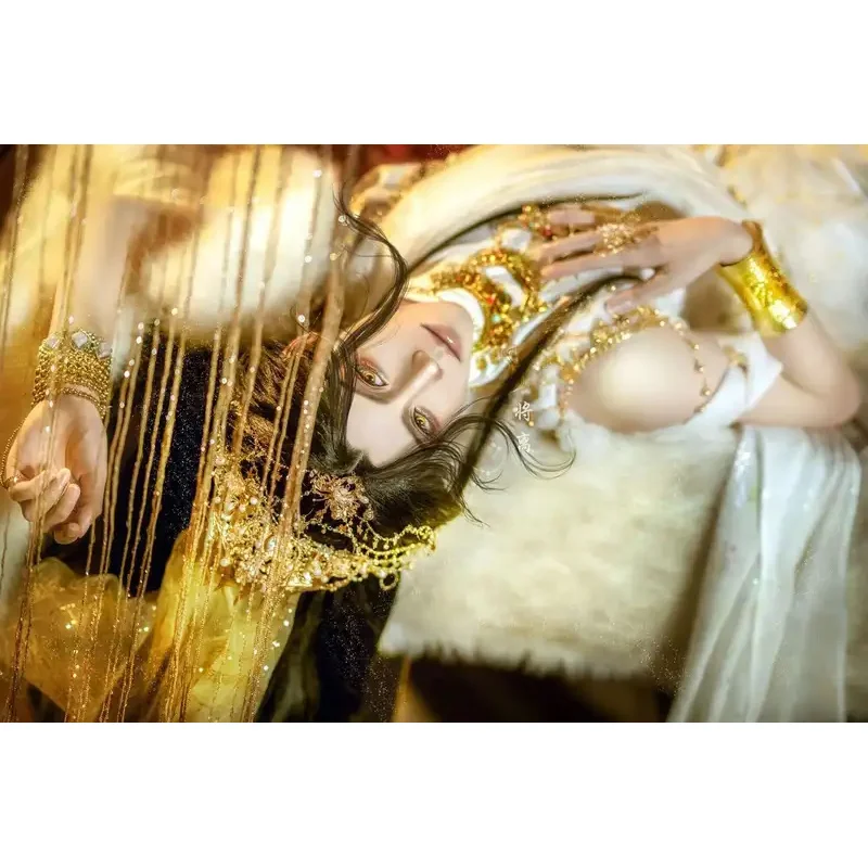 

DY20Anime Heaven Official Blessing Xie Lian Косплей Костюм Tian Guan Ci Fu Косплей Сиэльская шляпа Опора Белый Hanfu Halloween25