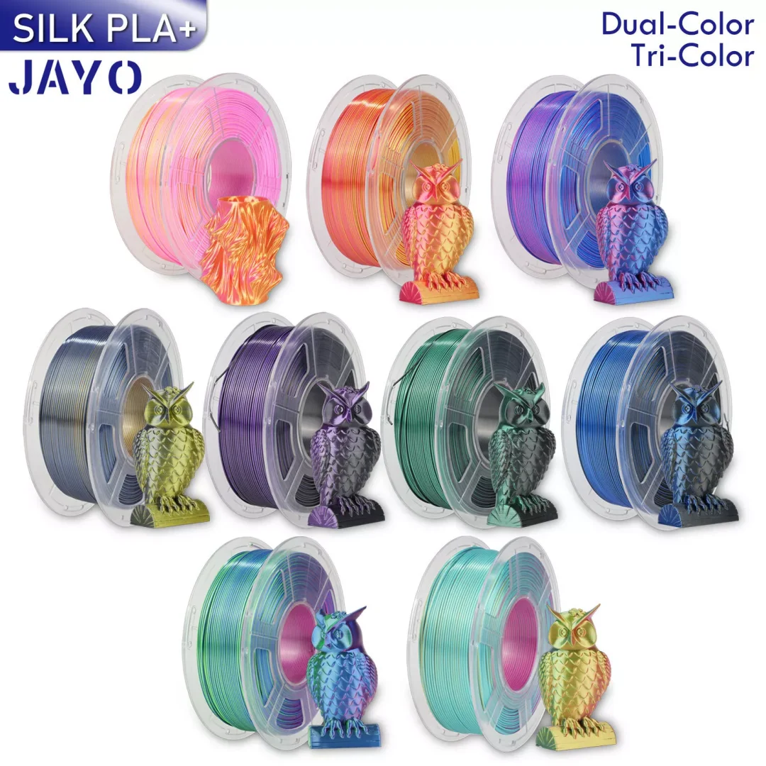 JAYO 3D Filament  Dual-Colors SILK /Triple Colors SILK 3D  SILK Printer  Filament 1.75mm  1.1kg/roll 3D Printing Materials