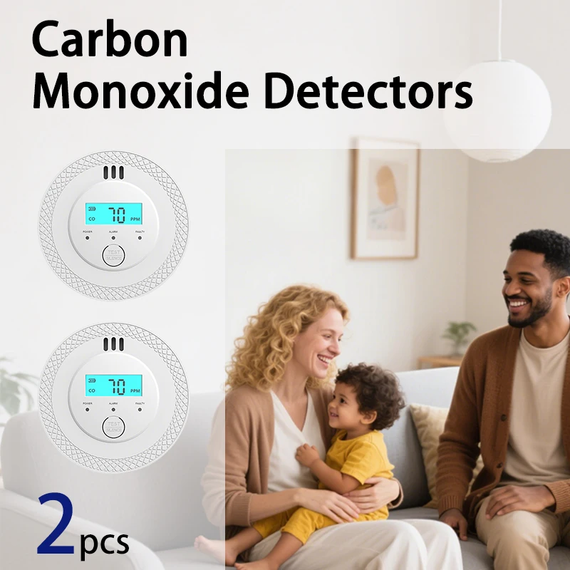 

PGST Carbon Monoxide Detector Alarm, CO Detector with Digital LCD Display, Replaceable Battery Carbon Monoxide Detectors for Ho