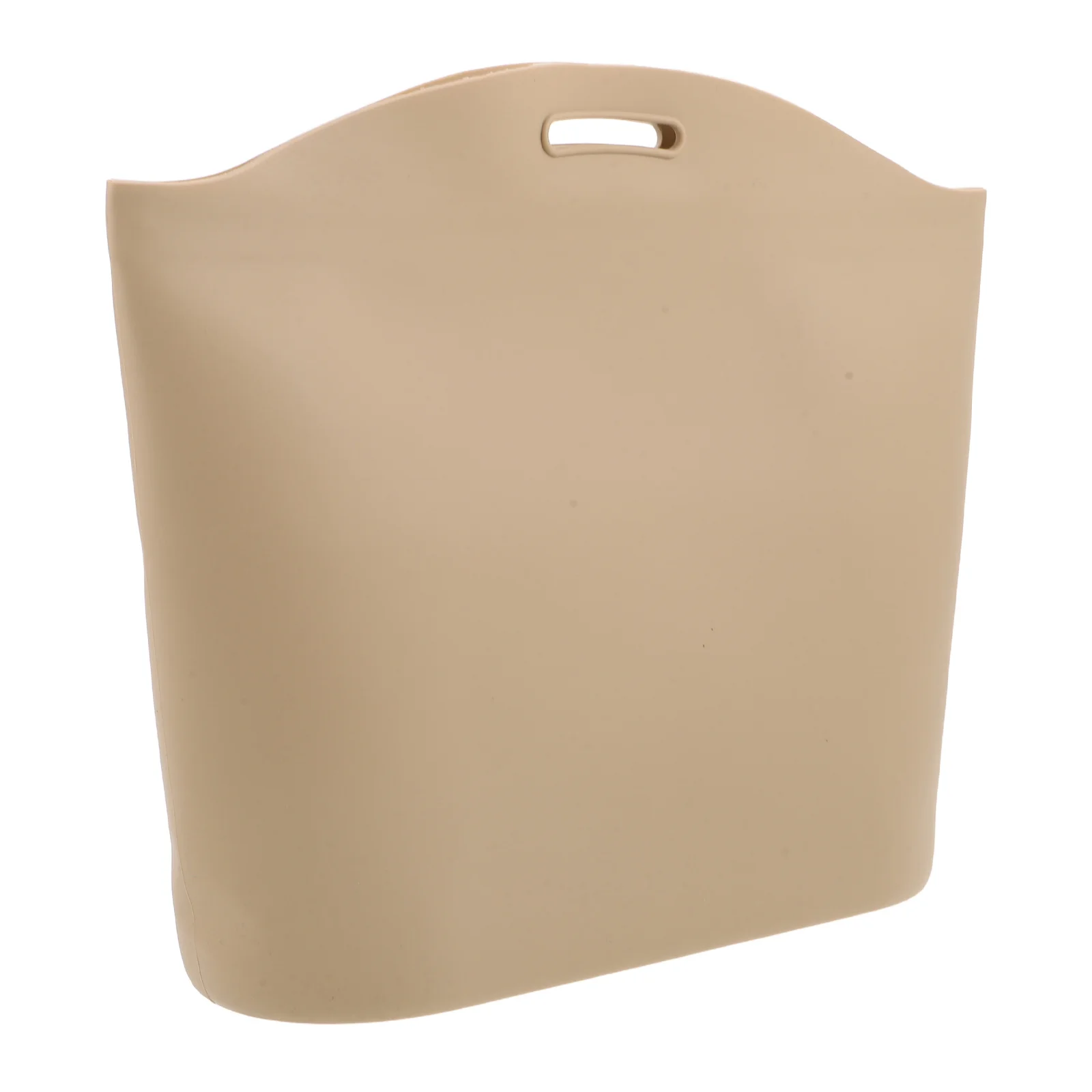 

Car Trash Can Waterproof Leakproof Silicone Portable Auto Garbage Bag Hanging Hole Beige Compact Car Floor Garbage Bin