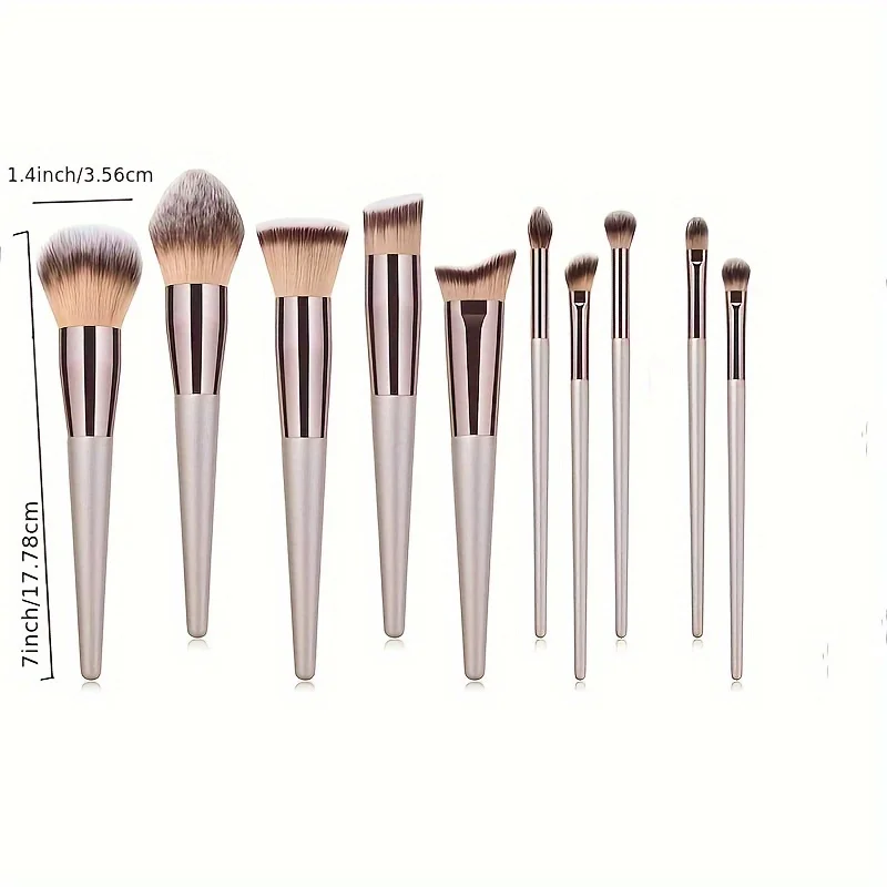 10pcs High Quality Professional Makeup Brushes Set Eyeshadow Brown Foundation Powder Cosmetic