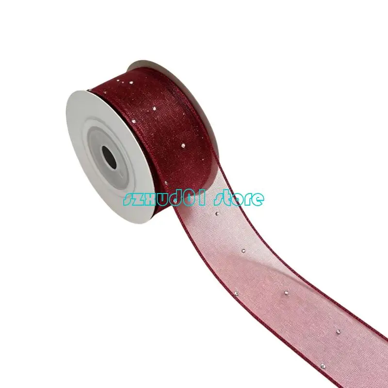 1XCA Rhinestones Mesh Ribbon Roll 10Yard for DIY Craft Project Bows and Garment Sewing