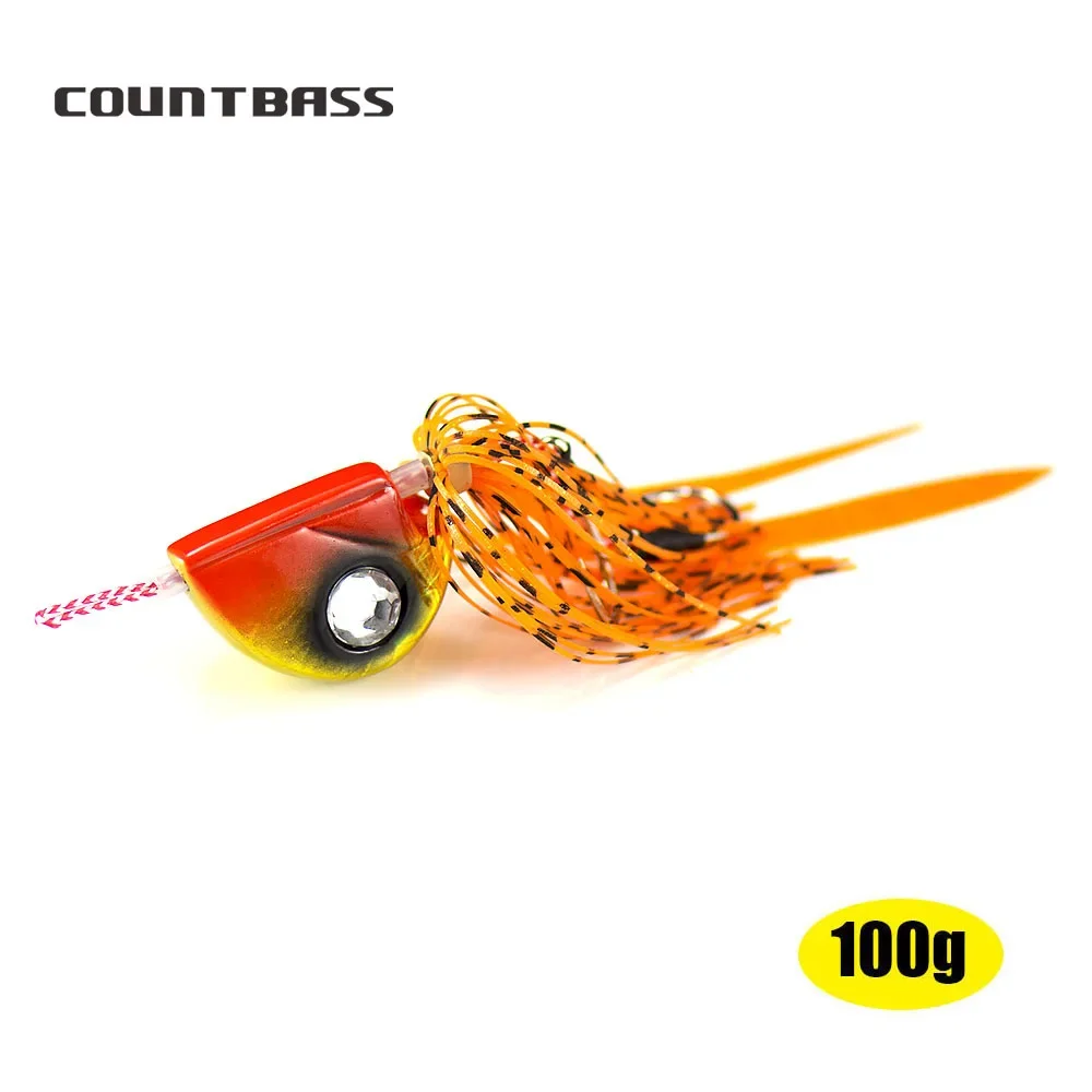 

Countbass 1pc 100g Fire Ball Slider Jig Tai Rubber Kabura Bottom Madai Rigged Assist Hook Squid Snapper Sinker Fishing Lure