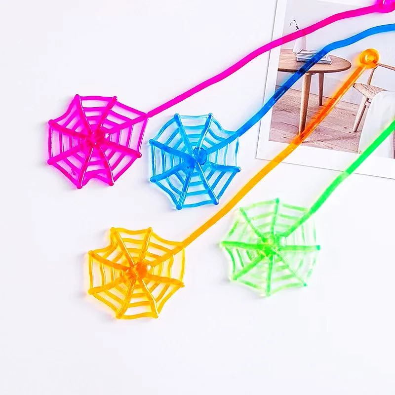 15Pcs Fun Kids Birthday Party Favor Mini Sticky Spider Web Toy Gift Bag Giveaway Pinata Filler Halloween Carnival Party Supplies