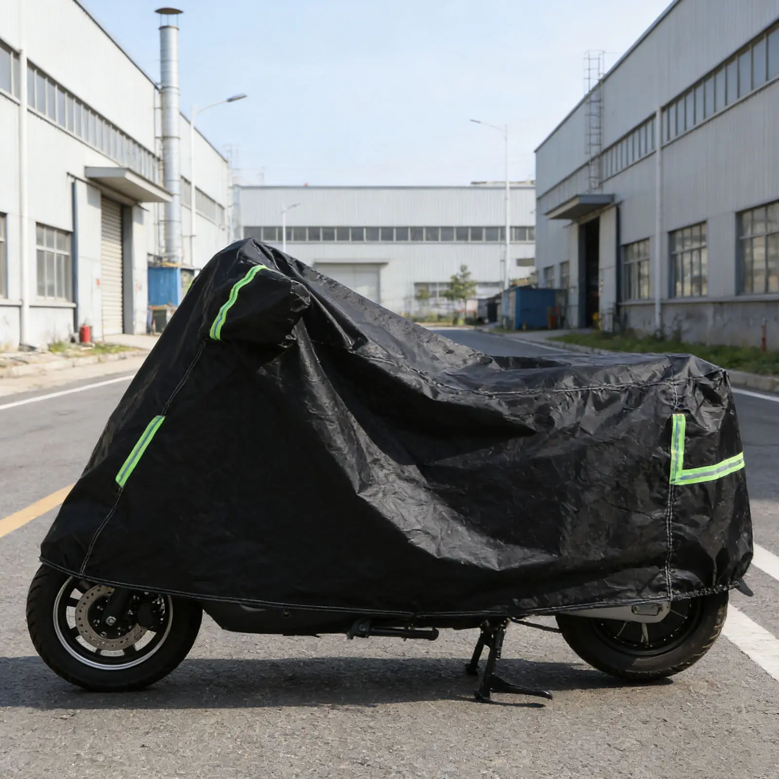 

Водонепроницаемый чехол для мотоцикла, черный, из оксфордской ткани, очень большой размер (от 86 до 98 дюймов), для улицы, с отверстиями для замка, для ночного использования