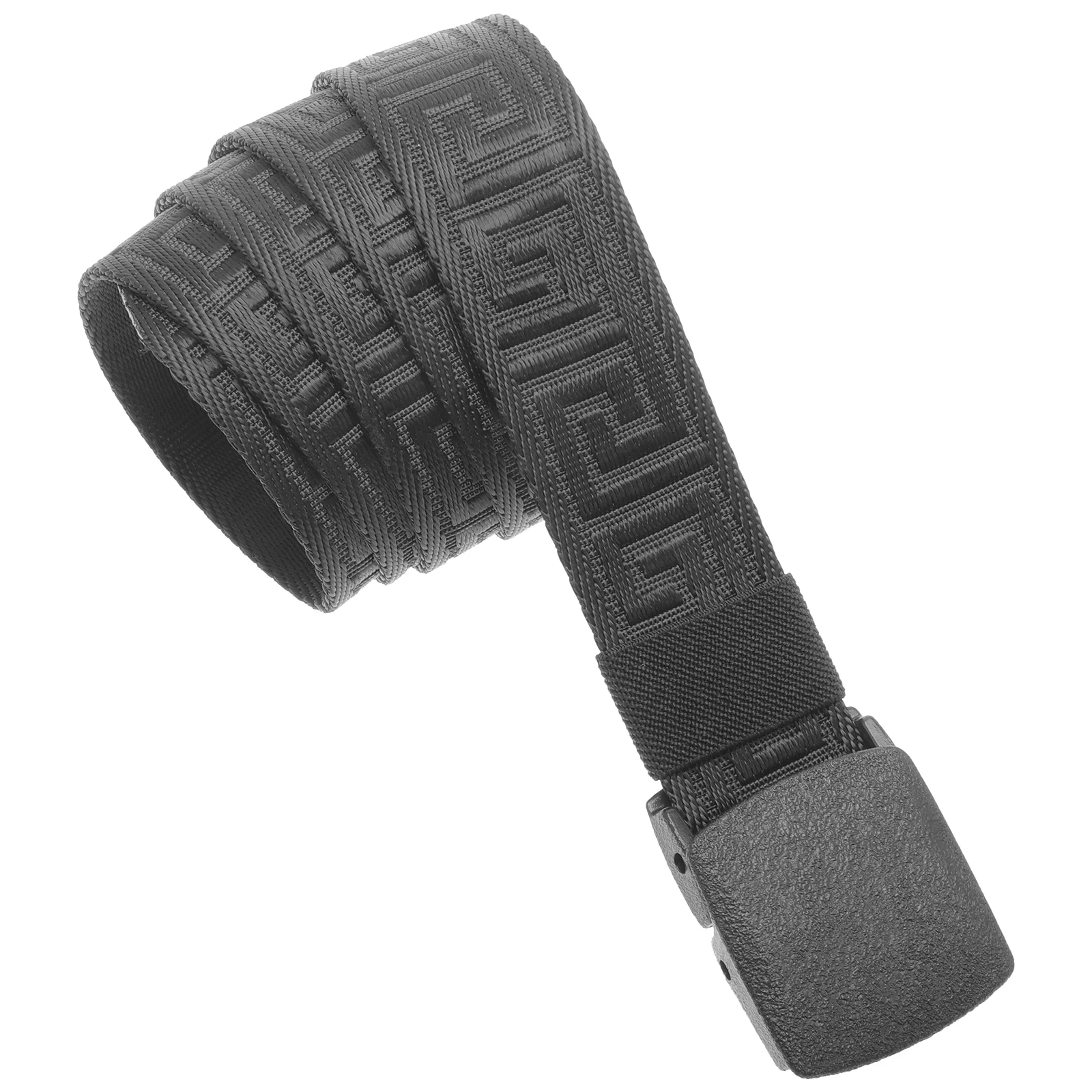 

Outdoor Belt for Men Black Canvas Polyester Adjustable Plastic Buckle Camping Travel Tactical Reusable Durable Mens Belts