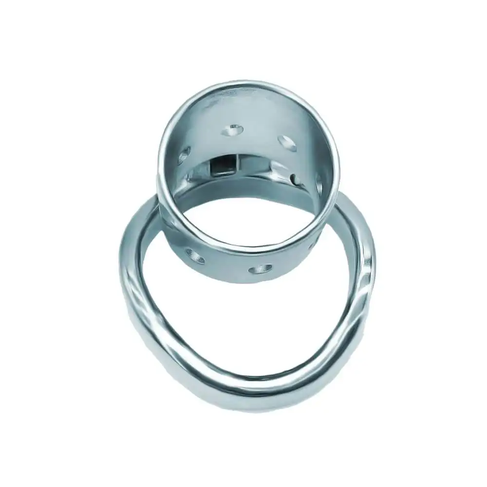 FRRK Steel Short Hollow Cylinder Male Chastity Cage With Round Curve Penis Rings Cock Lock Adults Games Sex Toys For Men Gay 18+