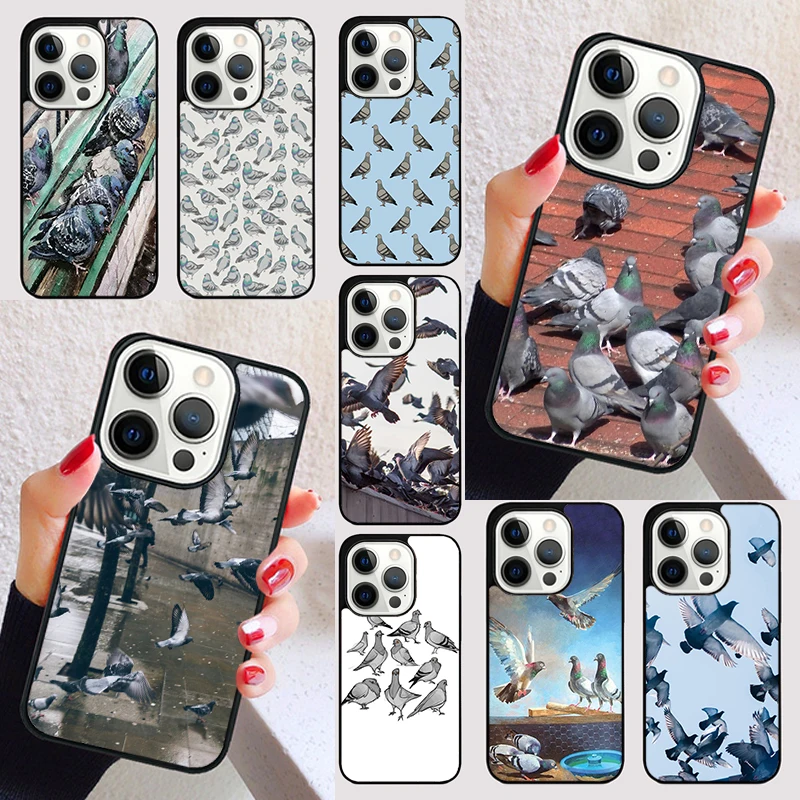 Pigeons Doves Bird Birds Flock Animal cover For iPhone 15 16 13 12 11 14 Pro Max Mini Max SE 2020 7 8 6S Plus Phone Case