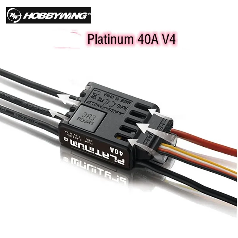 

Hobbywing Platinum V4 40A 60A 80A 120A Brushless Electronic Speed Controller ESC for RC Drone Heli FPV Multi-Rotor