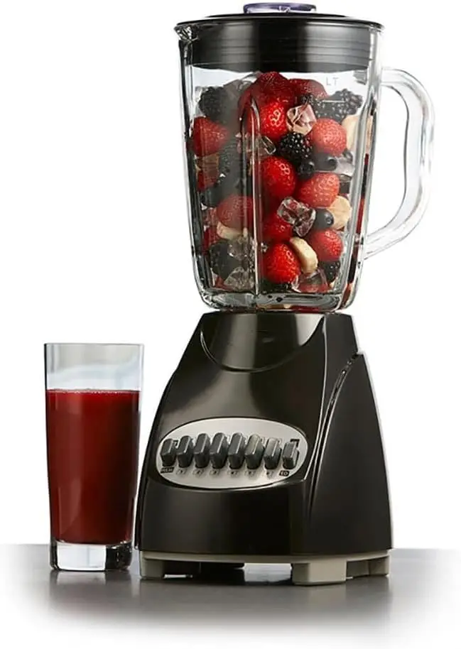 

550W 12-Speed Countertop Blender with Pulse & Glass Jar - Ice Crusher, Smoothie & Shake Maker, BPA-Free 42oz Jar, Stainless Stee
