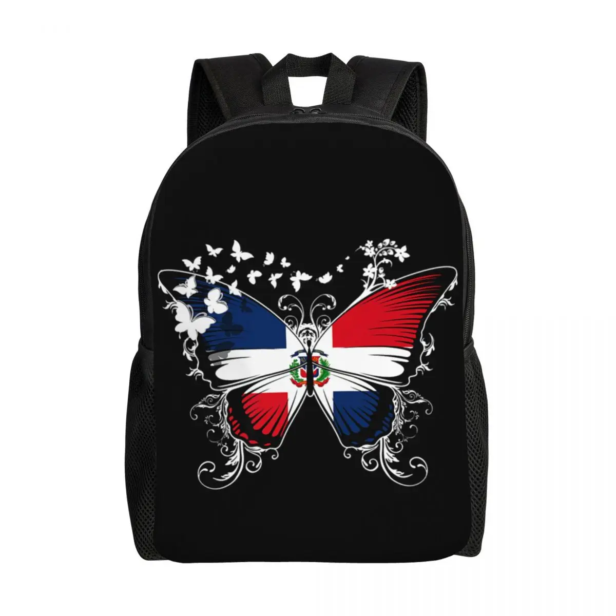 

Custom 3D Dominican Flag Butterfly Backpack for Boys Girls School College Travel Bags Men Women Bookbag Fits 15 Inch Laptop